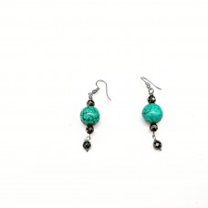 
									turquoise earrings with hematite